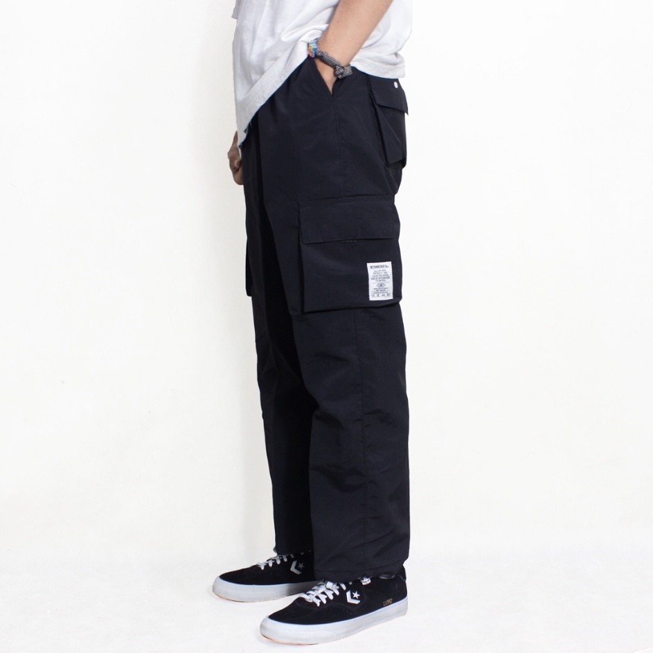 Bisa Cod  Bitsnbobs76 Celana Cargo Trackpants Parasut Mortal Black