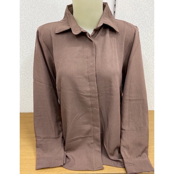 KODE P1I Kemeja Polos Shakila Twill Kemeja Basic Wanita Kemeja Kerja Wanita
