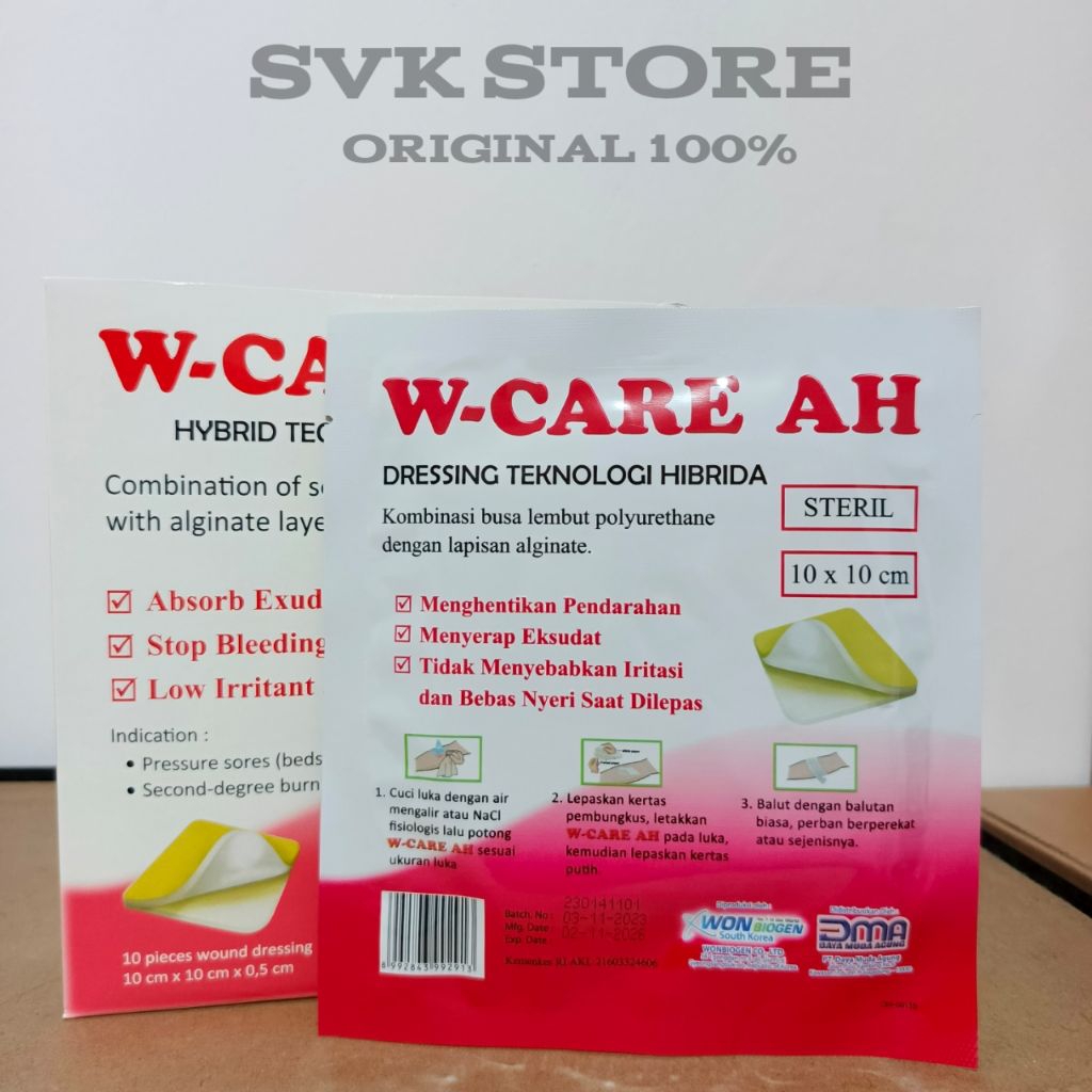 W CARE AH /we care ah / wcare ah / wcareah / WCAREAH / Perban luka / penyerap luka w-care ah