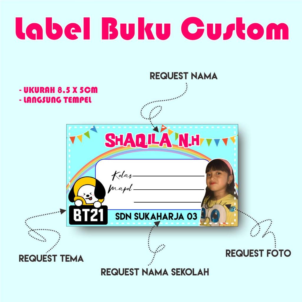 

Cetak label stiker buku tulis anak BISA REQUEST TEMA ISI 12PCS
