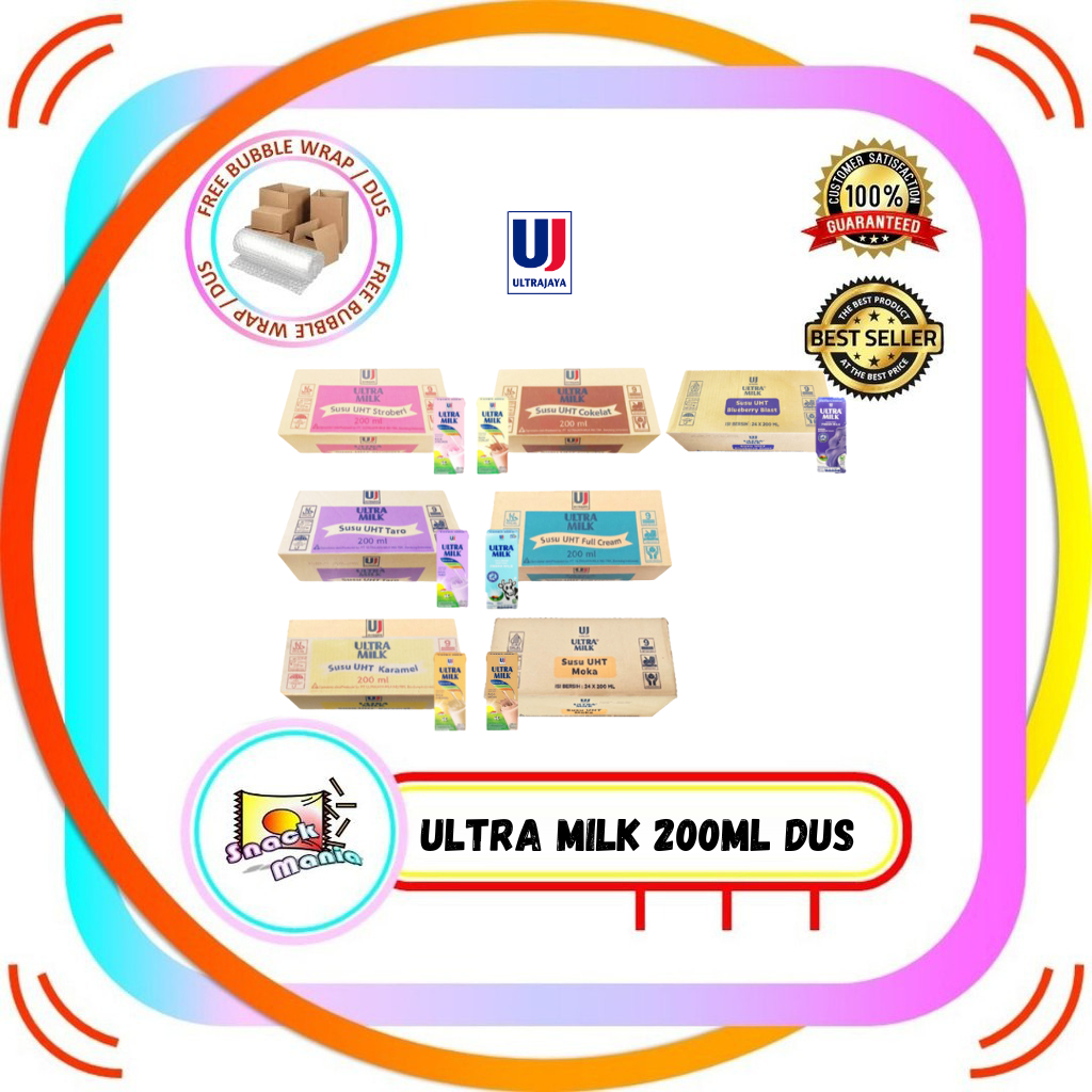 

Susu Ultra Milk UHT Fullcream Strawberry Coklat 200 ml x 24 pcs DUS