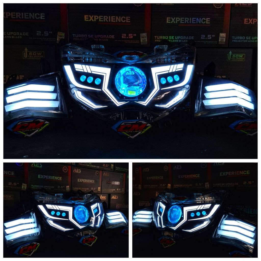 BILED HEADLAMP SET LAMPU DEPAN SET CUSTOM BILED AES EXPERIENCE LAZY EYES SEIN ASSY VARIASI JPA YAMAH