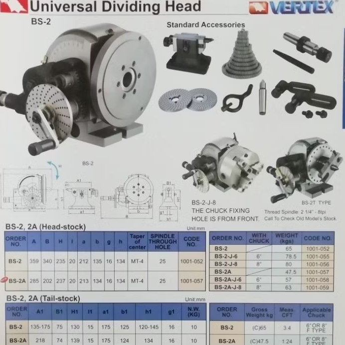 Vertex Universal dividing head bs-2