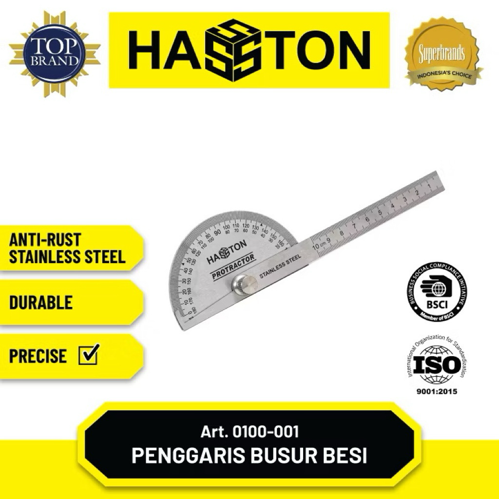 

HASSTON PENGGARIS BUSUR BESI DERAJAT / ANGLE RULER PROTACTOR