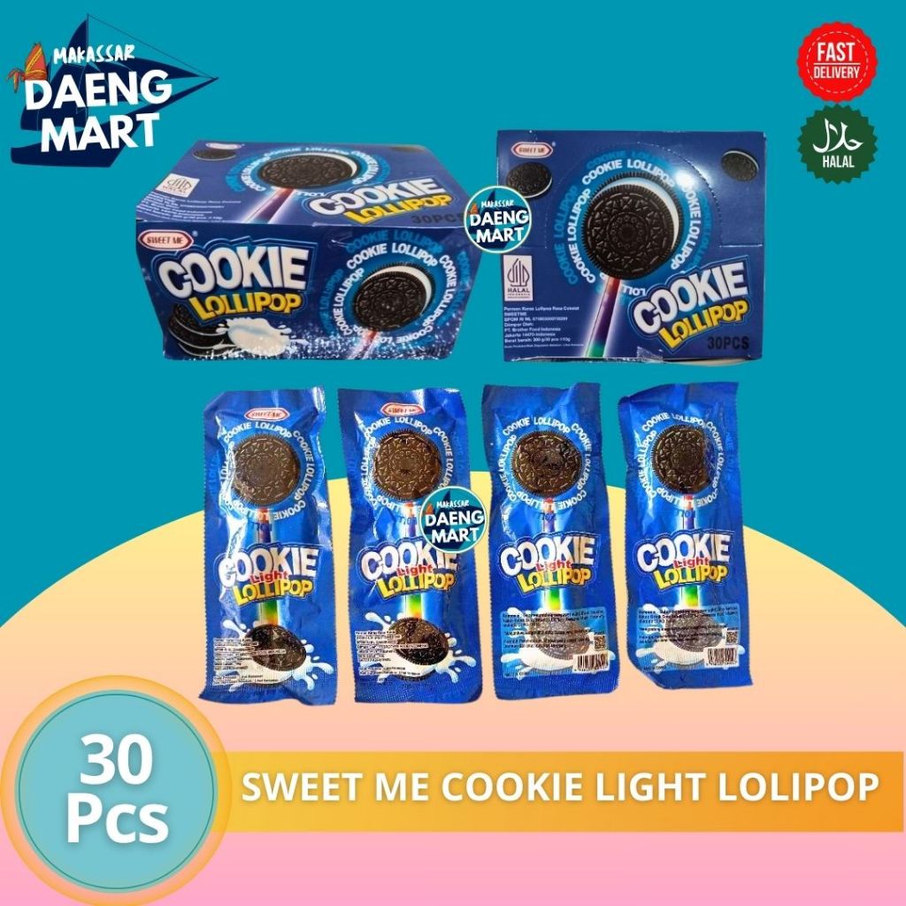 

Cookie Lolipop 1x10g - Permen Cookie Light Lolipop isi 30 Pcs