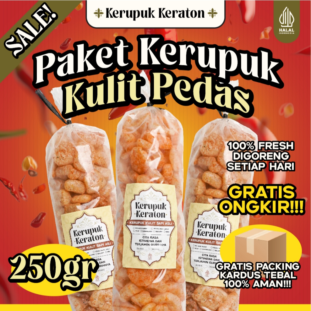 

Kerupuk Keraton – Paket Rasa Pedas 250gr 3Pcs 100% Halal Cocok untuk Pecinta Pedas