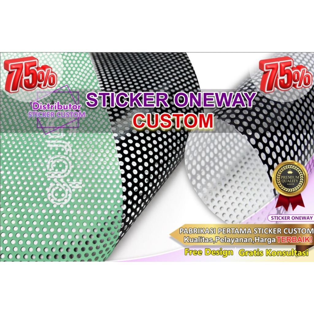 Cetak Sticker One Way Custom 3D Vision | Stiker Vision | Stiker Kaca Mobil | Sticker Jendela | Stick