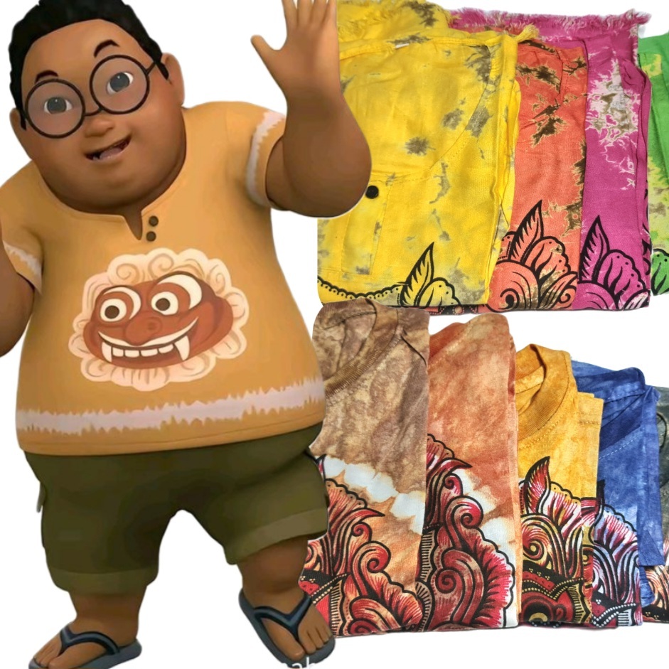 SETELAN BAJU BARONG BALI ABSTRAK /SETELAN BAJU BALI UNISEX/ BAJU BALI ANAK/ ATASAN BAJU BALI DEWASA/