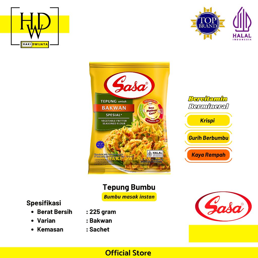 

[210gr] Sasa Tepung Bumbu Bakwan / Bumbu Masak Instan