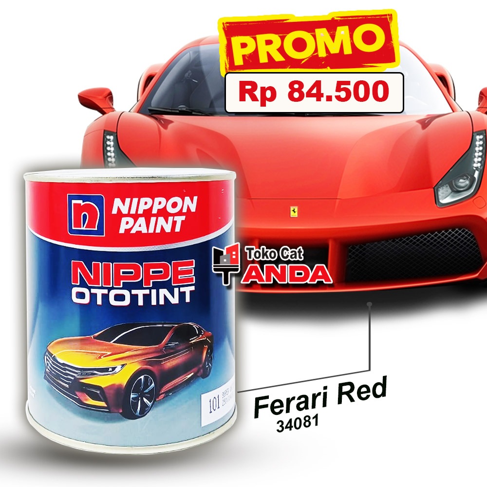 NIPPE Ototint Red Ferrari - Cat Ototint Merah Ngejreng Ferrari 1L - Cat Duco Merah