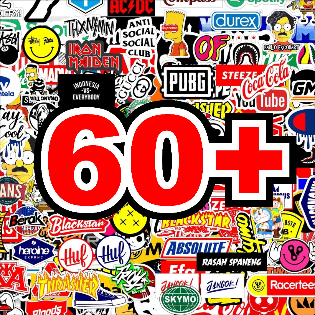 

60+ Biji PCS Sticker Random Aesthetic Lucu Untuk Laptop Case Tumbler / stiker hp / stiker helm