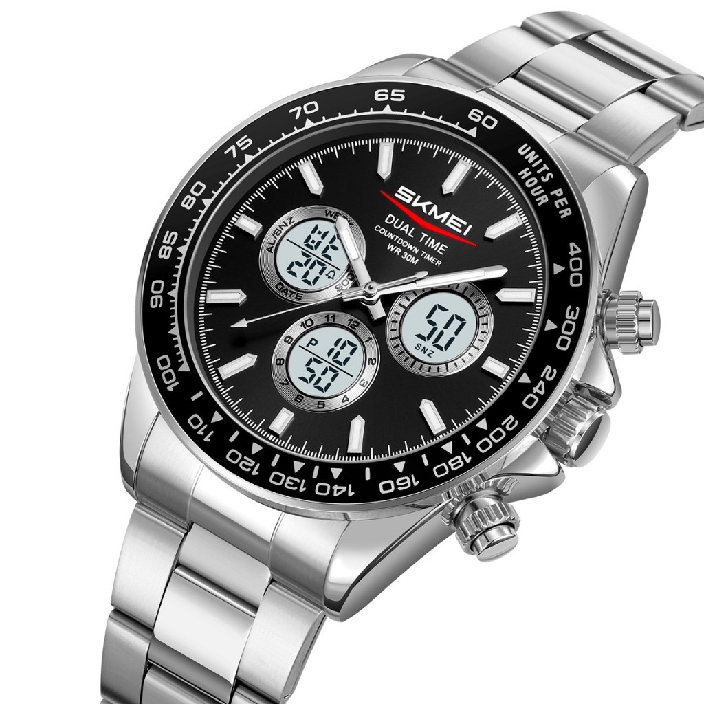 jam tangan pria dual time skmei 2505 Jam Tangan Pria Analog Digital SKMEI 2505