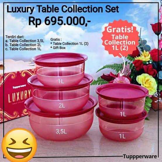 TUPPERWARE OBRAL..SALE, SALE, SALE  - Luxury Table Collection Set (5 pcs) OBRAL POULL Cuma Rp. 695.0