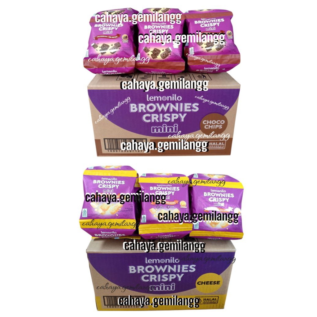 

Lemonilo Brownies Crispy MINI RENCENG 9gr (1Dus: 6rcg x @10pcs) - Brownies Crispy Chocochips / Brownies Kering Brownis Crispy Brownies Kering Tipis / Brownis Crispy Coklat & Keju / Snack Cemilan Sehat / Cookies Sehat Camilan Sehat / Brownies Kering Coklat