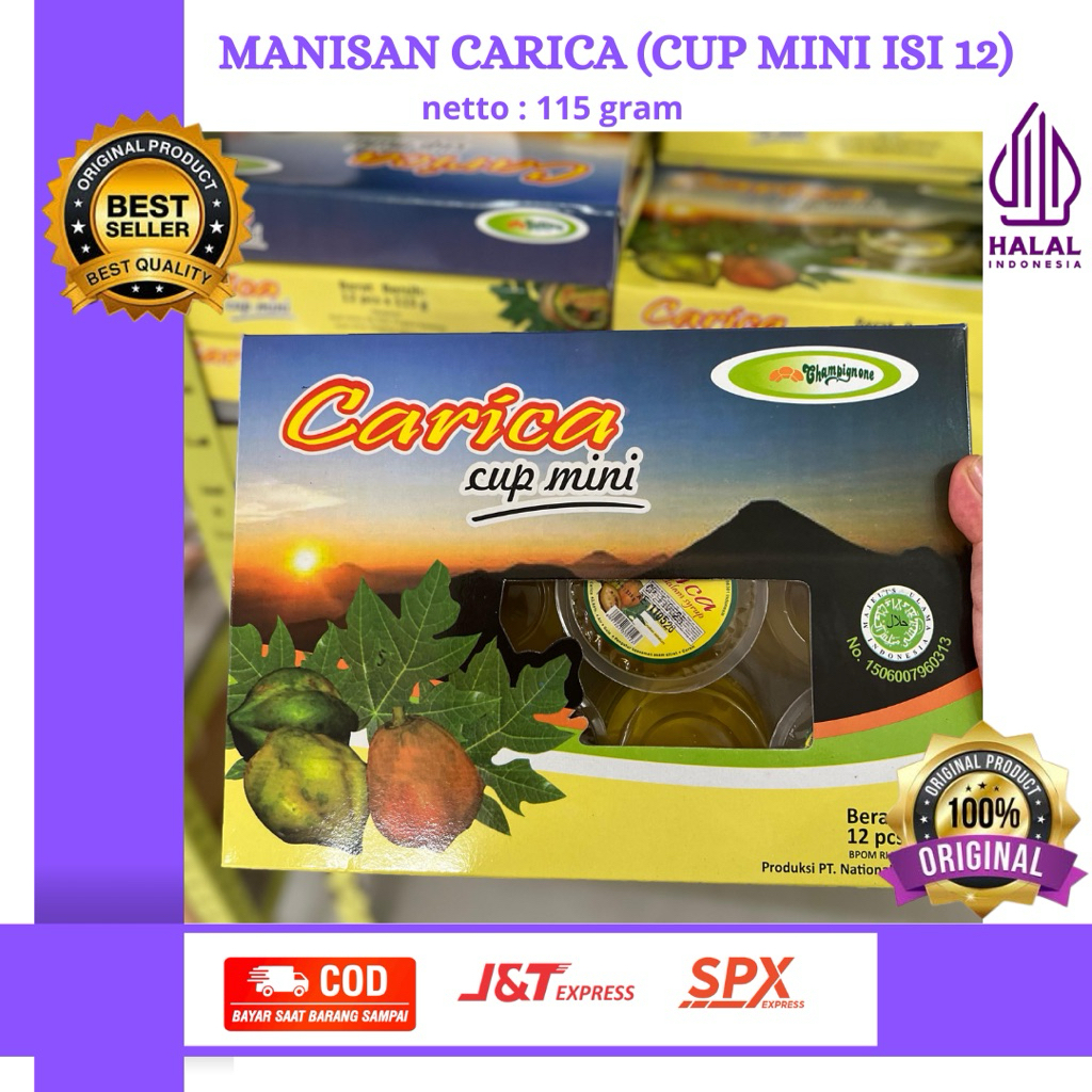 

MANISAN CARICA SEGAR KNF KEMASAN BOX 120 ML ( Cup Mini Isi 12)