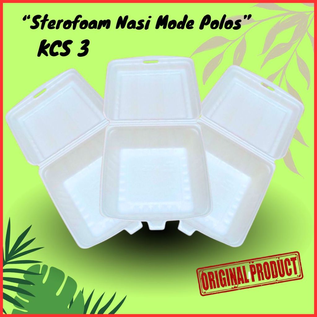Styrofoam Lunch Box Kotak Makan Styrofoam Polos Foam Nasi Kotak FOAM POLOS KCS 3
