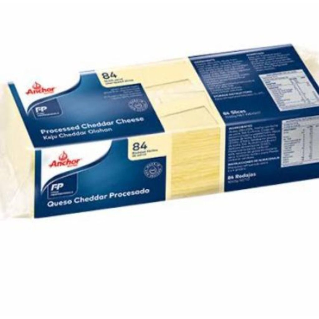 

Anchor Processed Cheese slice yellow / keju Cheddar olahan / 1040 gr
