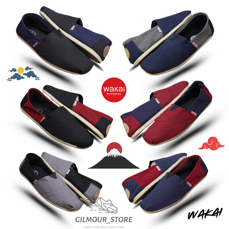 Sepatu Wakai pria-wanita/Sepatu slip on [TERMURAH] Sepatu santai. grade original Premium unisex
