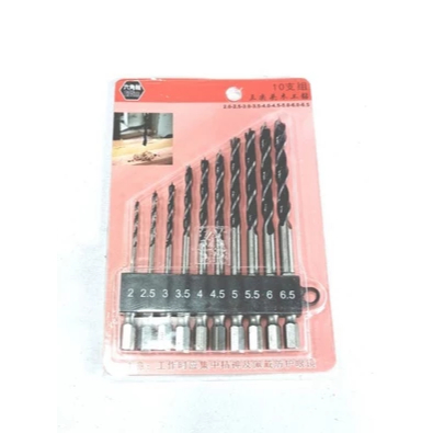 Mata Bor Kayu Set 10 Pcs 2 mm - 6.5 mm / Mata Bor Kayu
