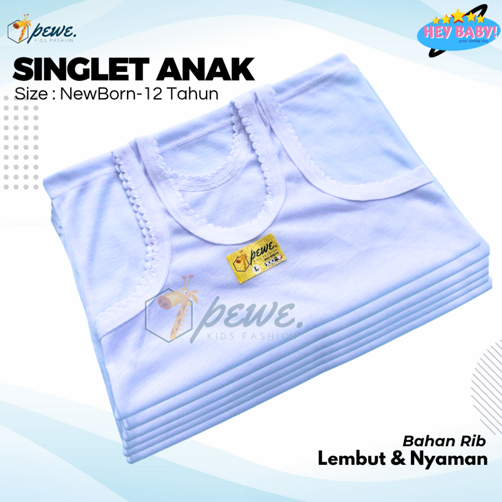6 Pcs Singlet Anak Laki - laki Kaos Singlet Anak Laki - laki Kaos Kutang Anak Kaos Anak Perempuan  S