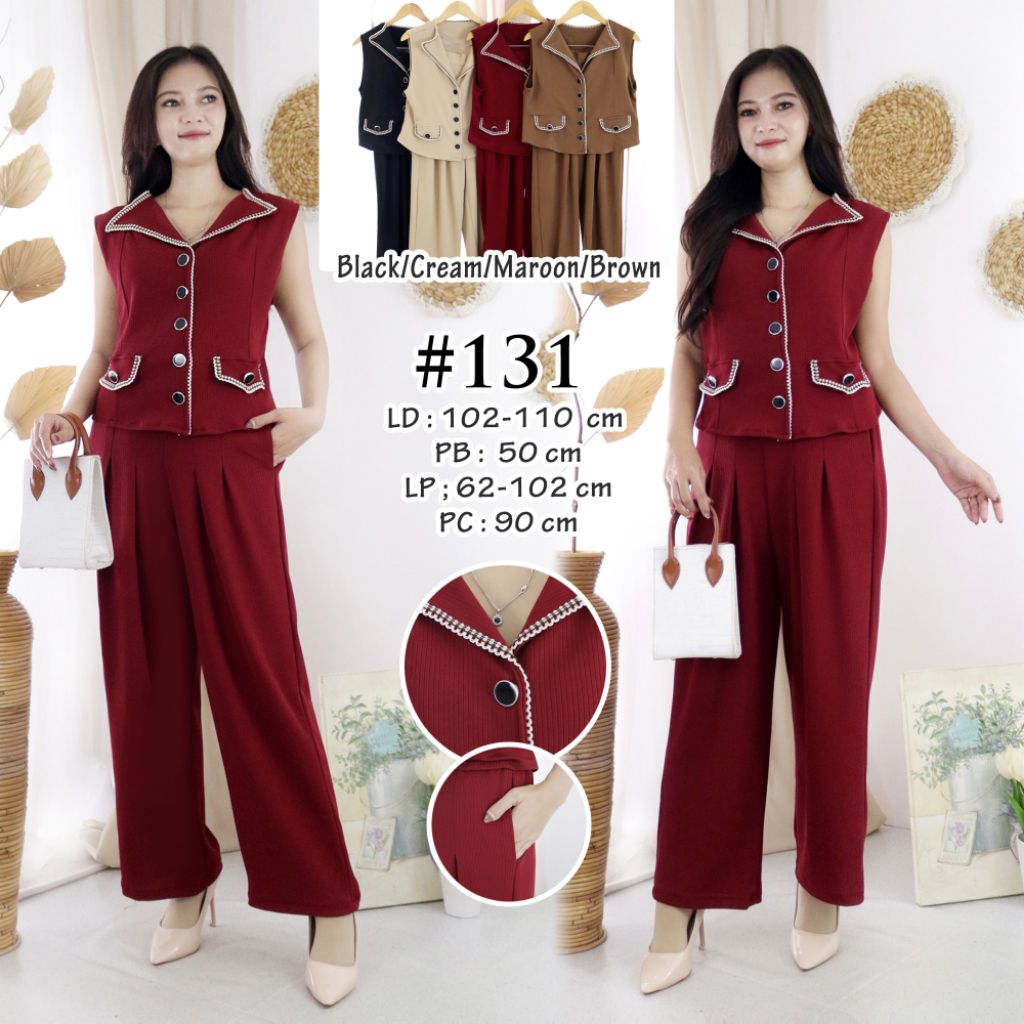 AJ | SETELAN 131 | Rompi Premium // Celana Kulot // Bahan Sabrina Knit | Setelan 131 Rompi Celana wa