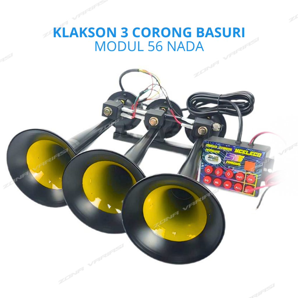 Klakson Telolet 3 Corong Basuri 56 Nada 12V dan 24v