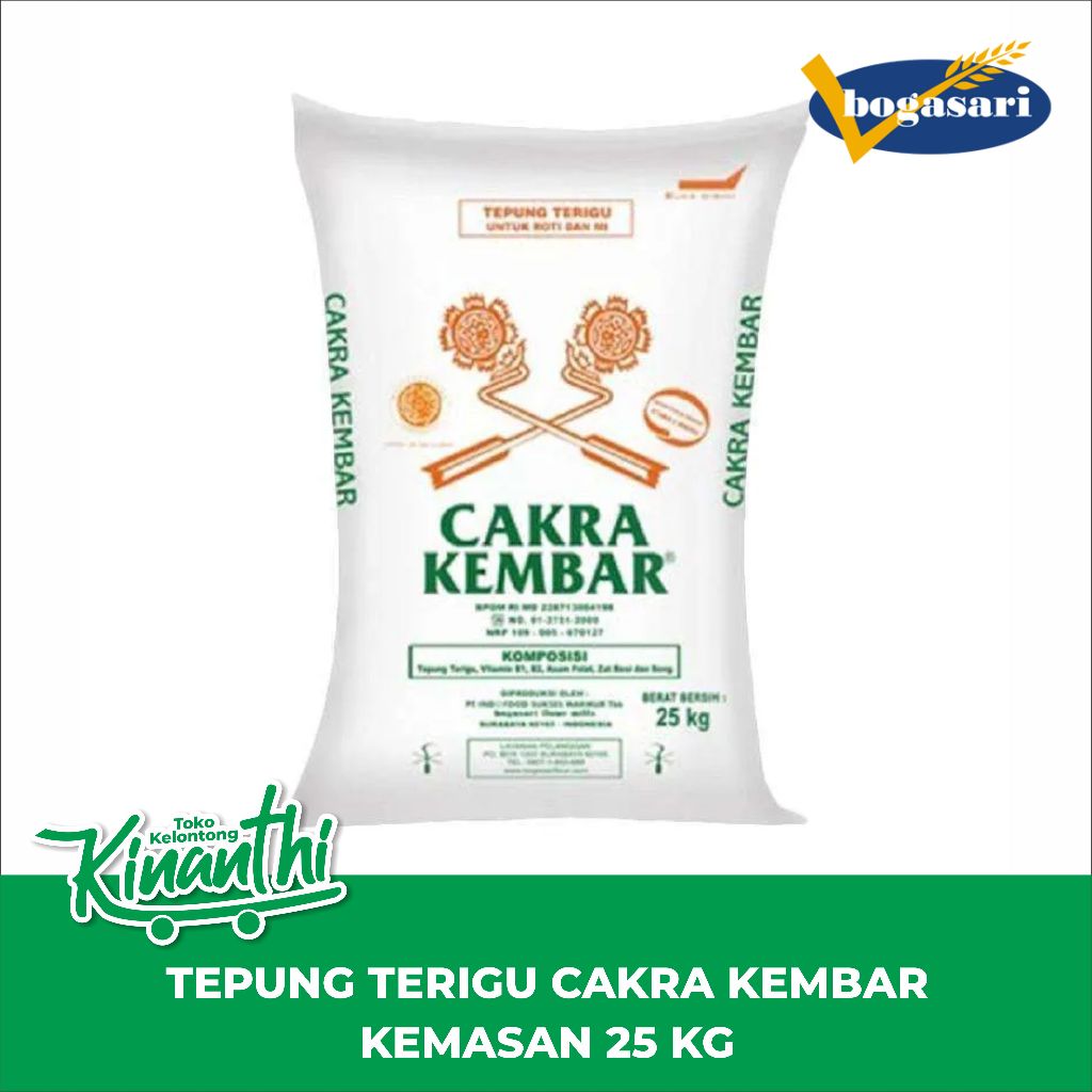 

TEPUNG TERIGU CAKRA KEMBAR KEMASAN 25KG