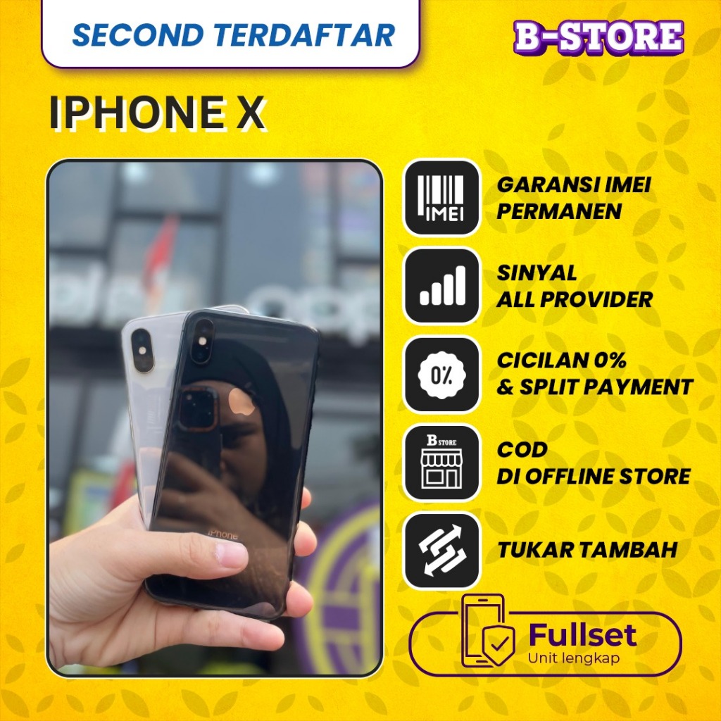 Apple iPhone X 256GB - Fullset - 256 GB - Second Terdaftar