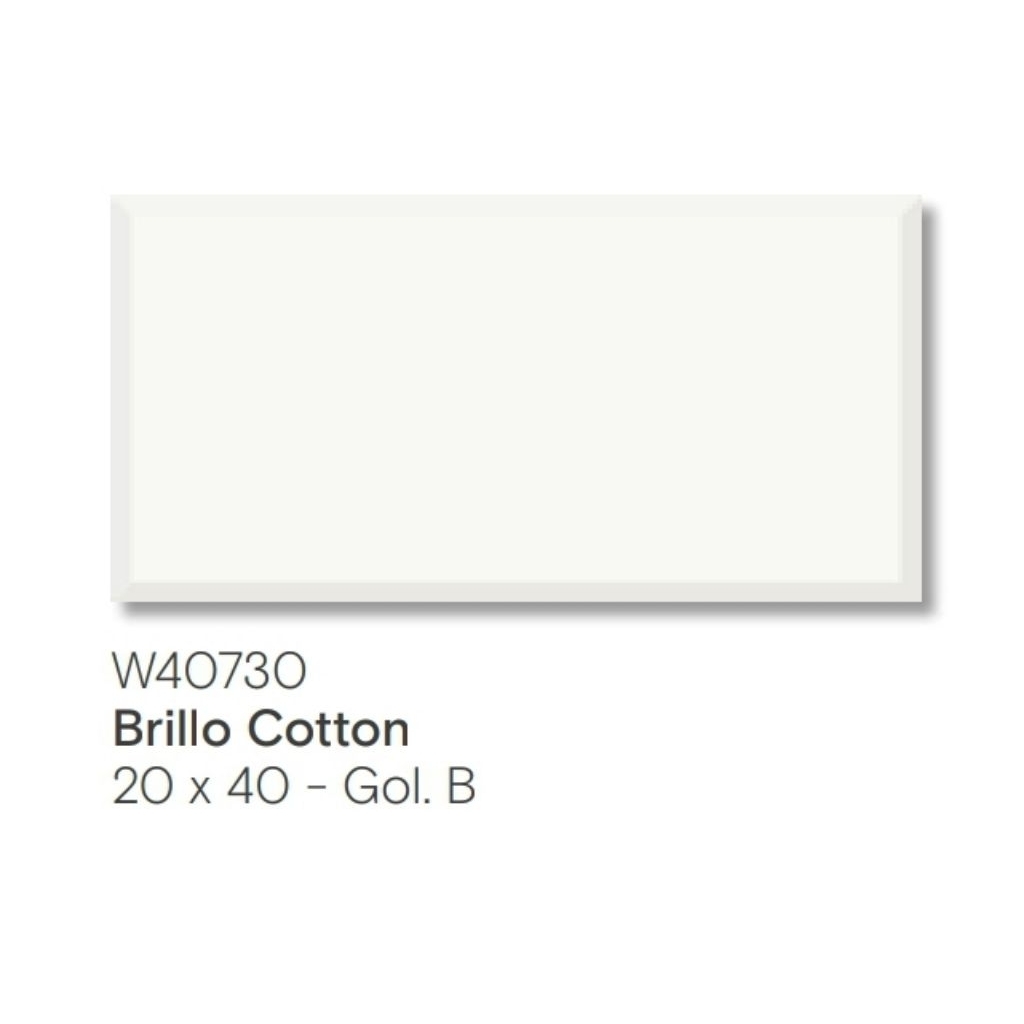 KERAMIK DINDING MEREK ROMAN TYPE BRILLO COTTON UKURAN 20X40 GOL.B GLOSSY