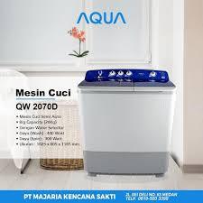 Mesin Cuci Aqua Manual QW-2070D | Mesin Cuci 2 Tabung Aqua 20 Kg