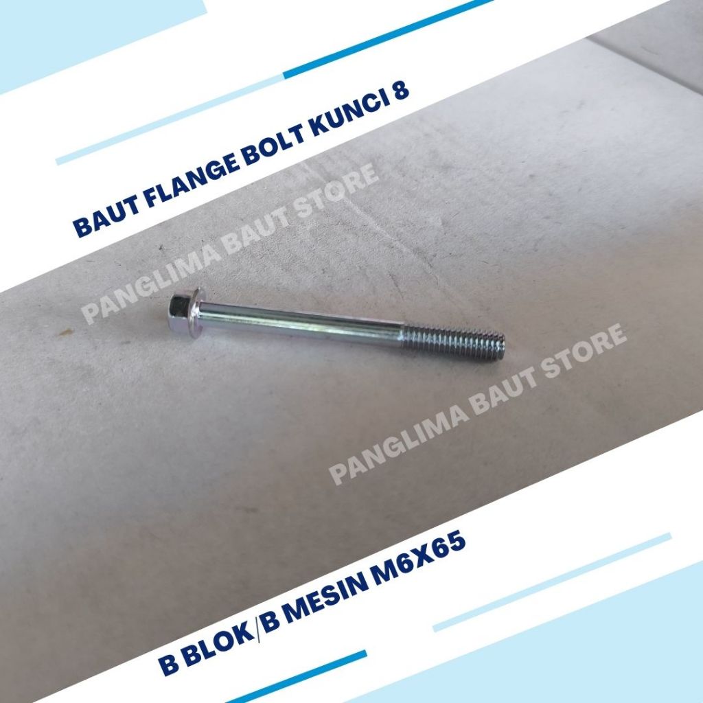 50Pcs- Baut Blok/Baut Mesin/Baut Flange Bolt Kunci 8 M6X65.M6X70.M6X75.M6X80.M6X85