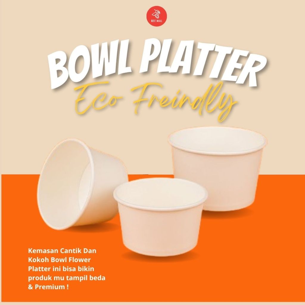 Paper Bowl |Mangkok Kertas Polos / Mangkok Kertas + Tutup