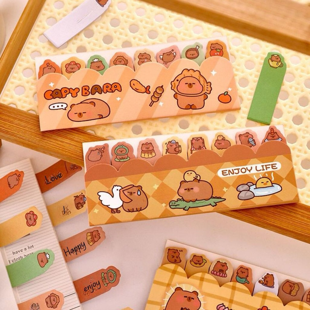 

Sticky Notes Set Capybara 8 in 1 Stick Note Memo Penanda Catatan Kertas Tempel Isi 120 Lembar