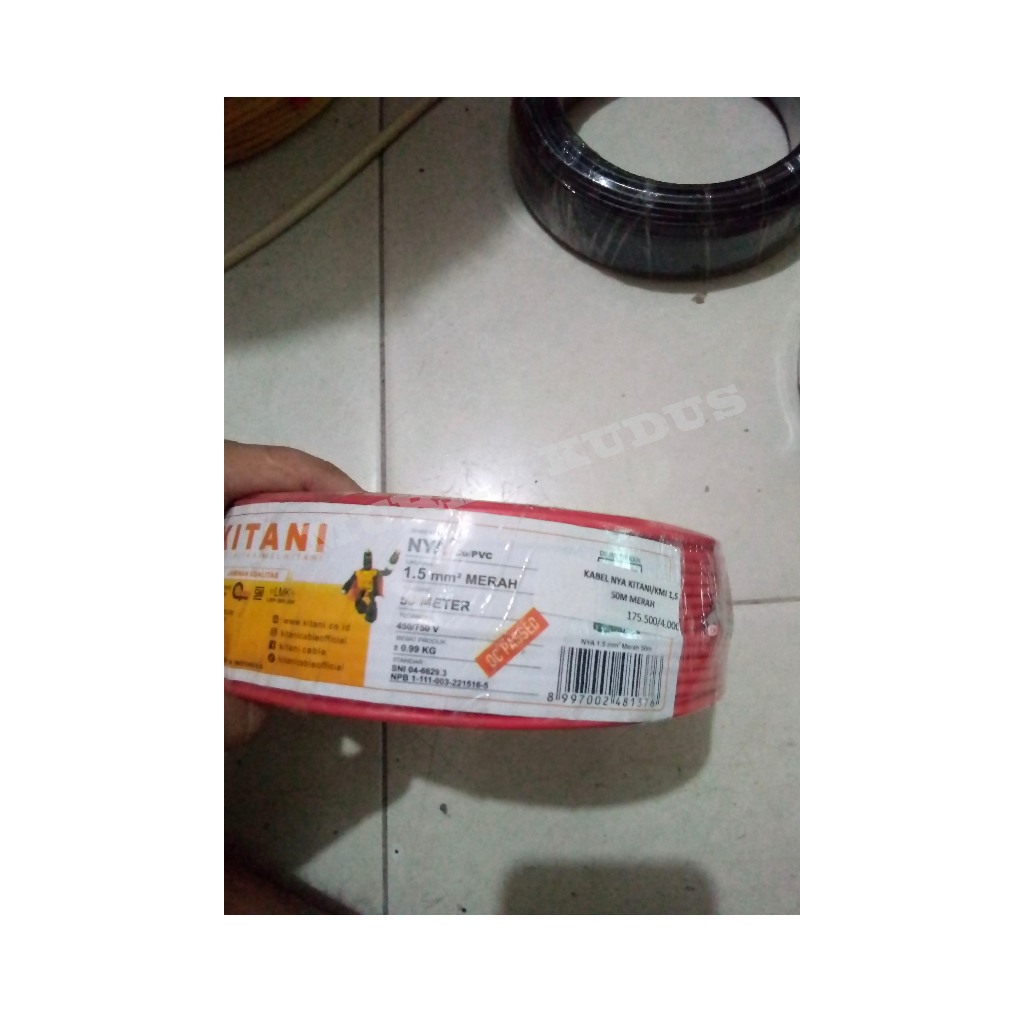 KABEL LISTRIK NYA KITANI/KMI 1,5 50M (ECER/1METER) MERAH