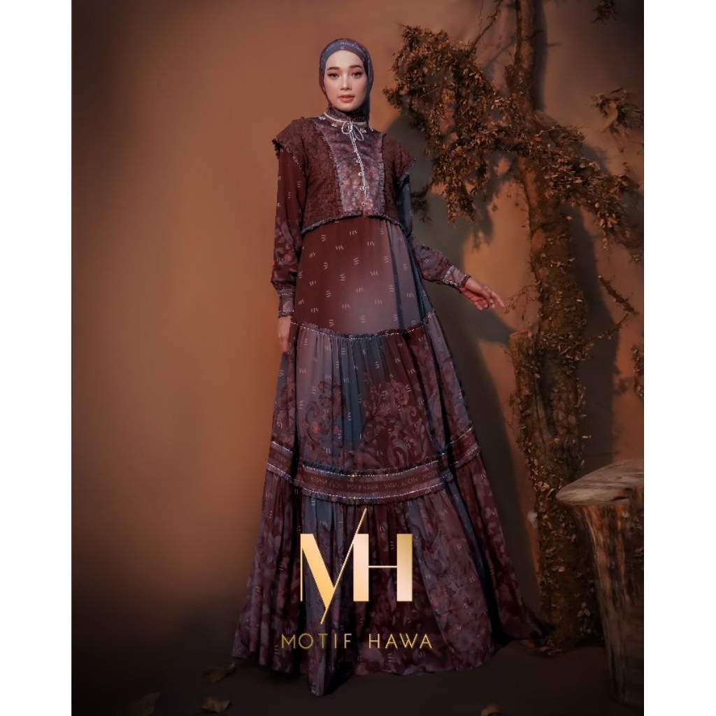 [MuVe BoutiQue] Motif Hawa ARUNIKA Series Gamis + Vest + scarf original Branded ori