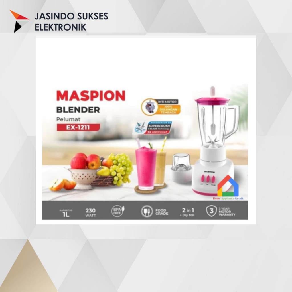 BLENDER MASPION  EX 1211 PL 2 IN 1 PLASTIK