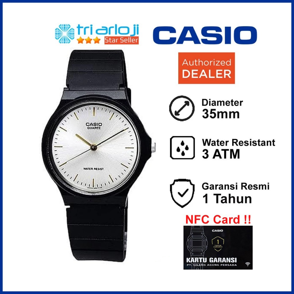 CASIO MQ-24-7E2LDF Jam Tangan Unisex Analog Karet Hitam MQ-24-7E2 MQ24