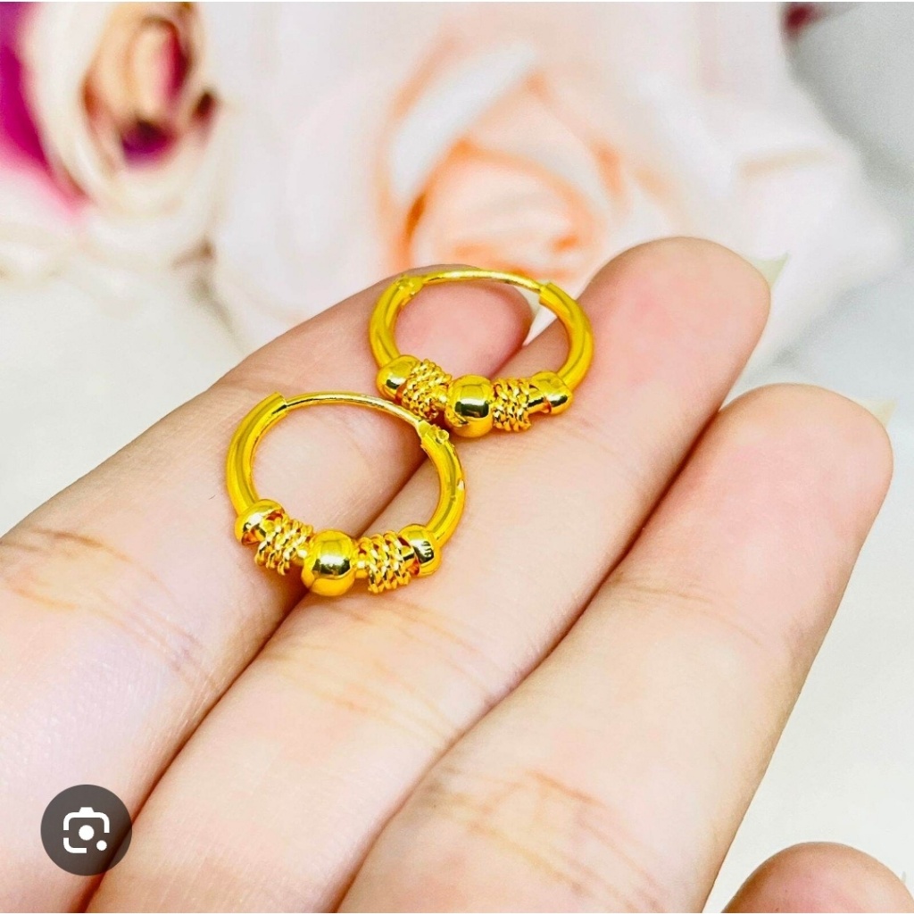 Anting Titanium wanita gold Desain Lilit Bola Kecil Anting Bulat Emas Xuping Fashion