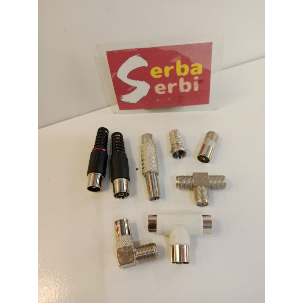 (JACK TV) Sambungan kepala konektor kabel antena jack tv