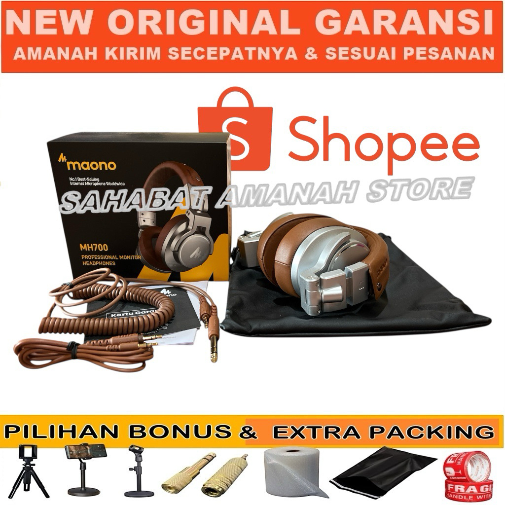 NEW ORIGINAL GARANSI 1 TAHUN MAONO MH700 MAONOCASTER MH 700 Studio Headphone Headphones Maonocaster 
