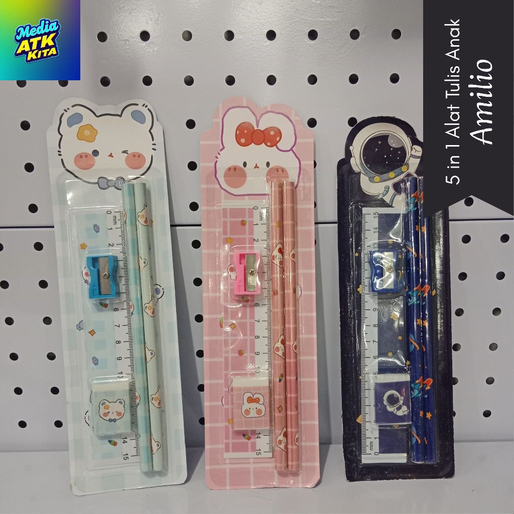 

5 in 1 Alat Tulis Anak Aimilo Berbagai Gambar 1 Pack (6 Alat Tulis)