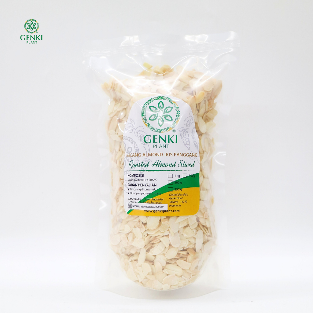 

Genki Plant Kacang Almond Iris Panggang / Roasted Almond Sliced - 500 g