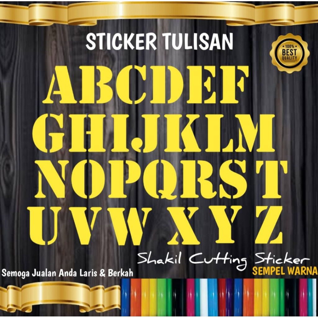 

Sticker Cutting ABJAD,untuk nama jualan,dan bisa juga untuk nama sesui kainginan