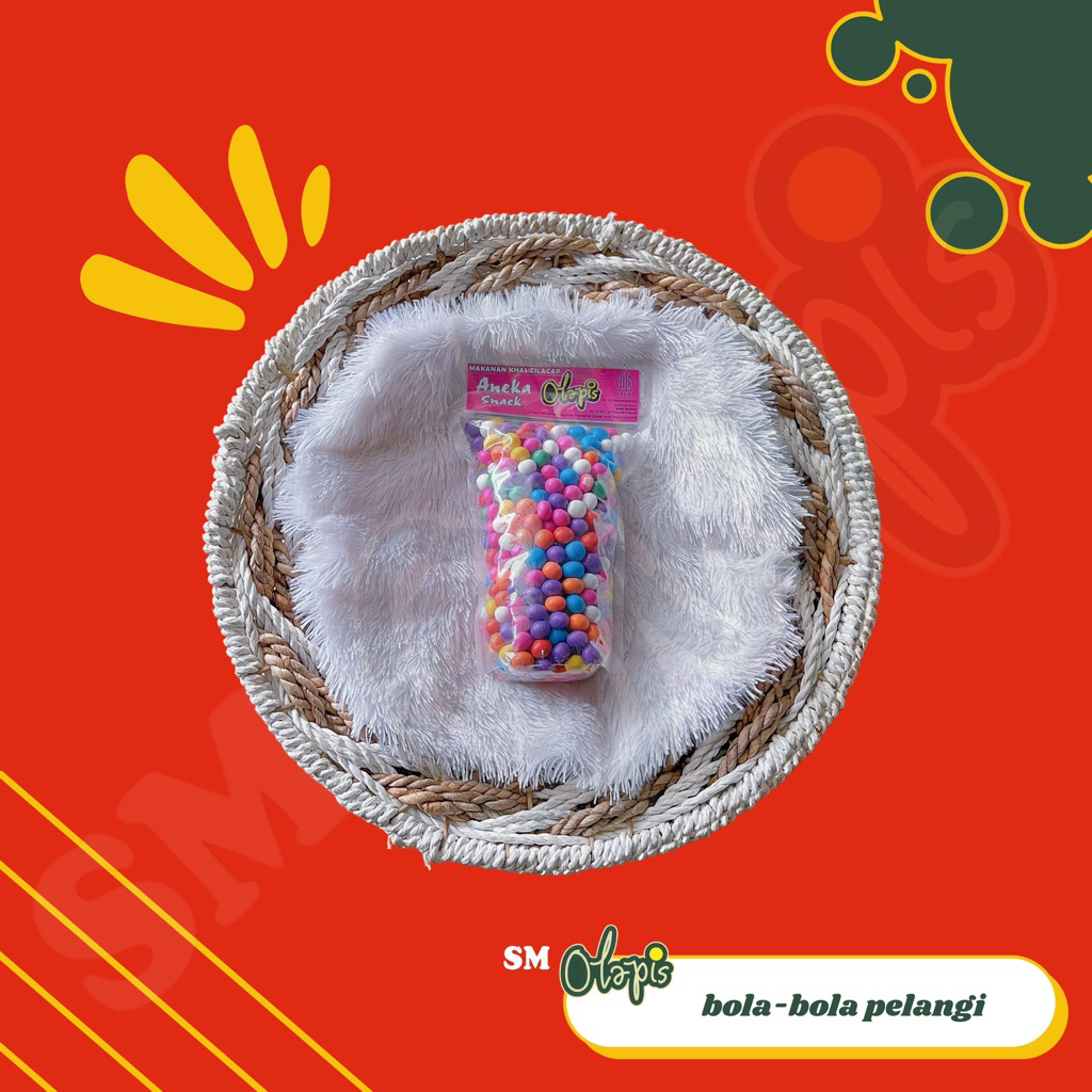 

BOLA-BOLA PELANGI ISI ROTI WARNA WARNI SNACK LEBARAN