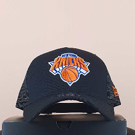 New York Knicks hitam jaring nilon logo oren Topi Pria Baseball Snapback Polos Wanita Unisex Premium
