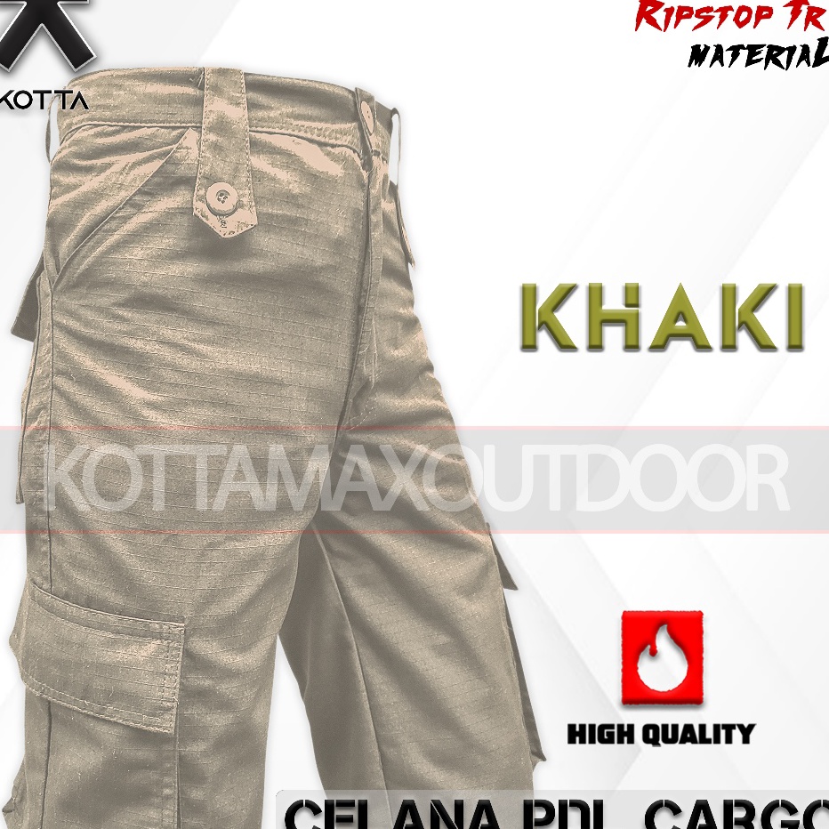 Bisa Cod  CELANA PDL KHAKI PANJANG CARGO LAPANGAN KHEKI CREAM KREM KERJA RIPSTOP PRIA WANITA