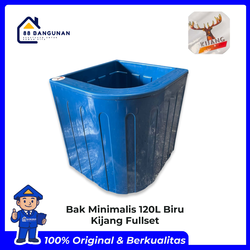 [ KHUSUS INSTANT ] BAK AIR KAMAR MANDI PLASTIK 55 SUDUT OVAL + SAYAP/ BAK AIR KIJANG FULLSET WARNA B