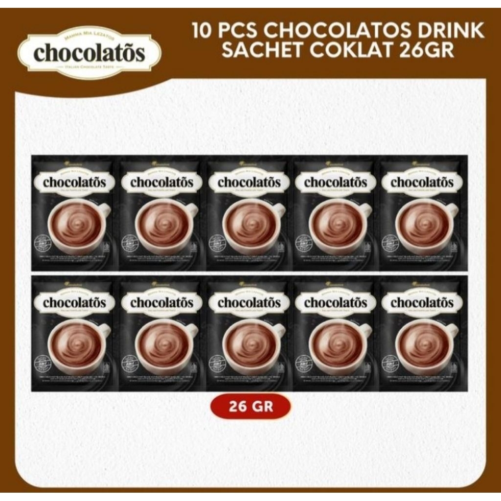 

CHOCOLATOS DRINK SACHET COKELAT - 26 Gram 1 RENCENG ISI 10 SACHET