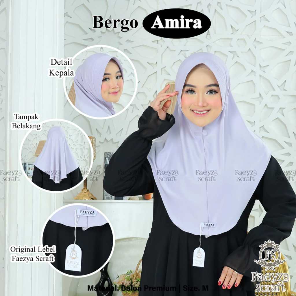 FAEYZA SCRAFTH - Bergo Amira | Hijab Instan Pet Size M