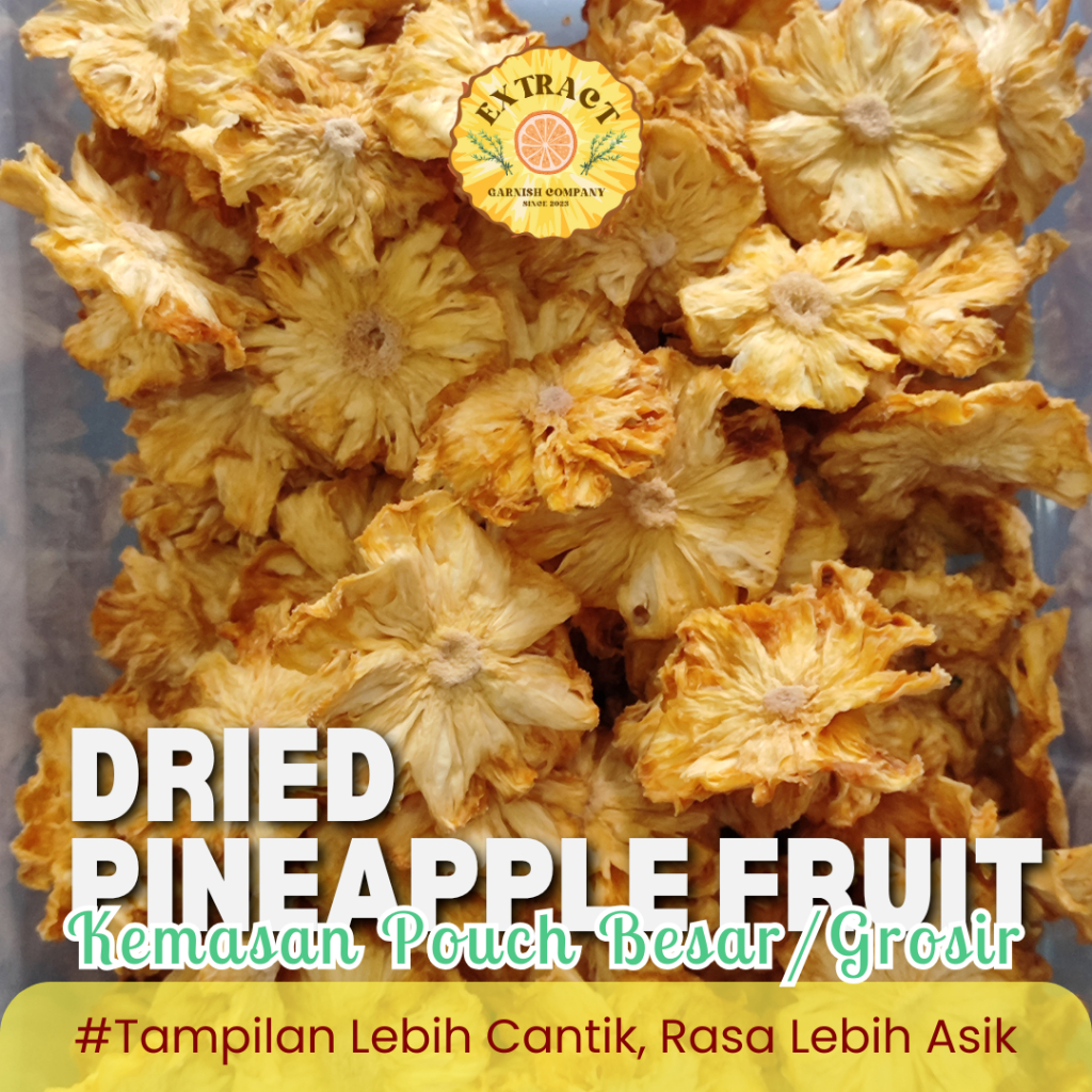 

[BUKAN KERIPIK] Premium Dehydrated Pineapple Slice Kemasan Grosir / Dried Pineapple / Nanas Kering / Infused Water